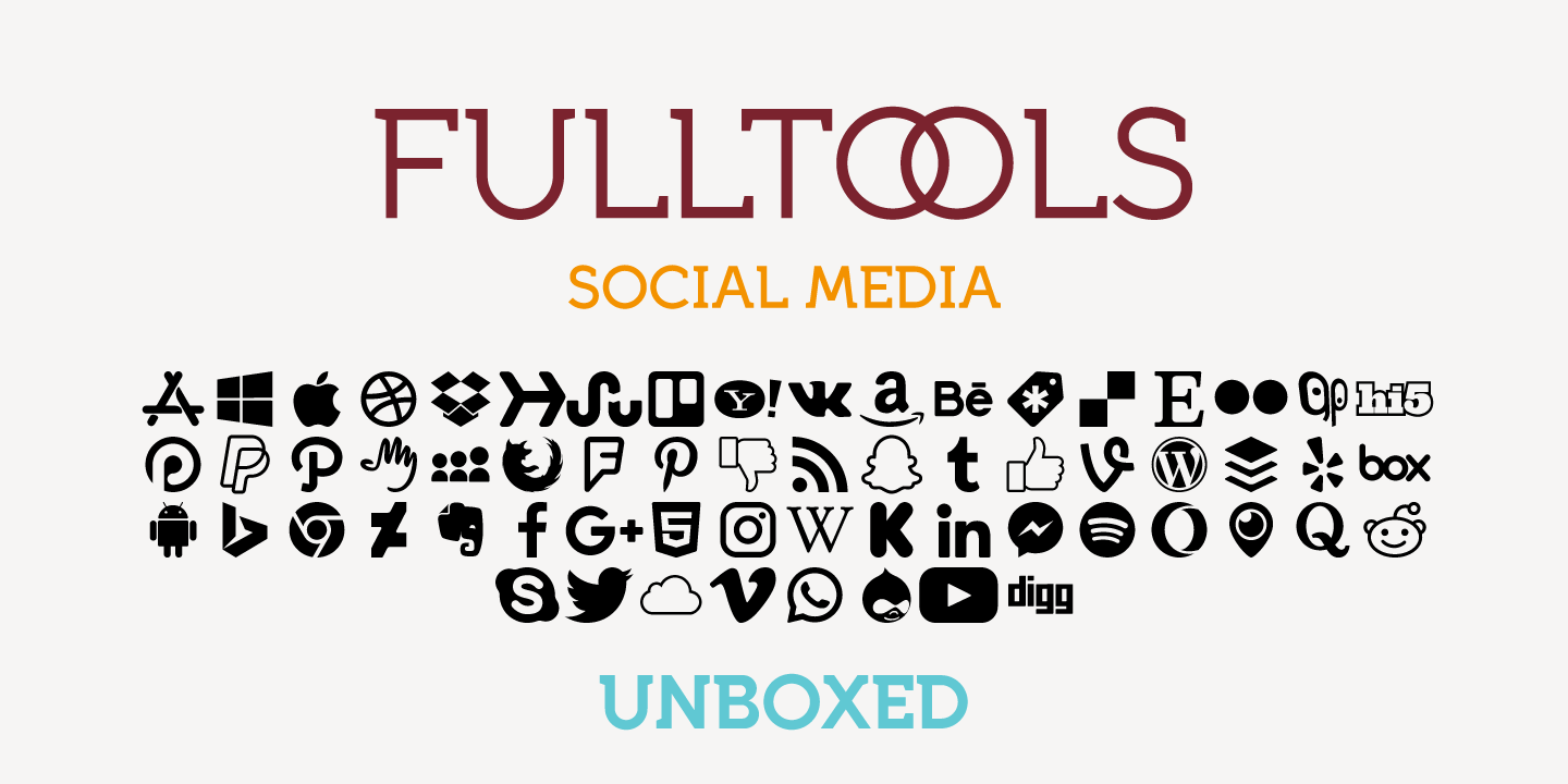 Full Tools Social Media Round Line Font preview
